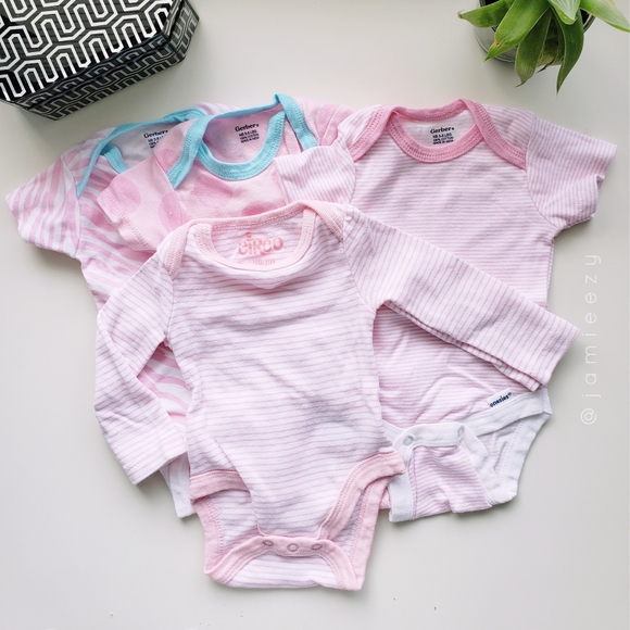 Circo + Gerber | Set of 4 - Pink Printed Onesies - Picture 1 of 4